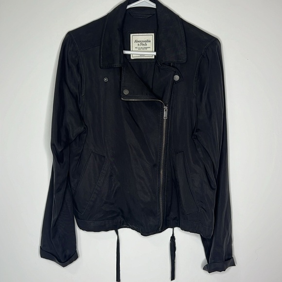 Abercrombie & Fitch Gray Drape Moto Cargo Utility Jacket - Picture 9 of 9